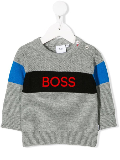 Boss Kids logo knitted jumper