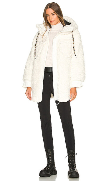 Goldbergh Cocoon Oversized Teddy Jacket in Ivory in white