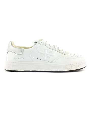 Premiata Quinn Sneakers In White Leather in bianco