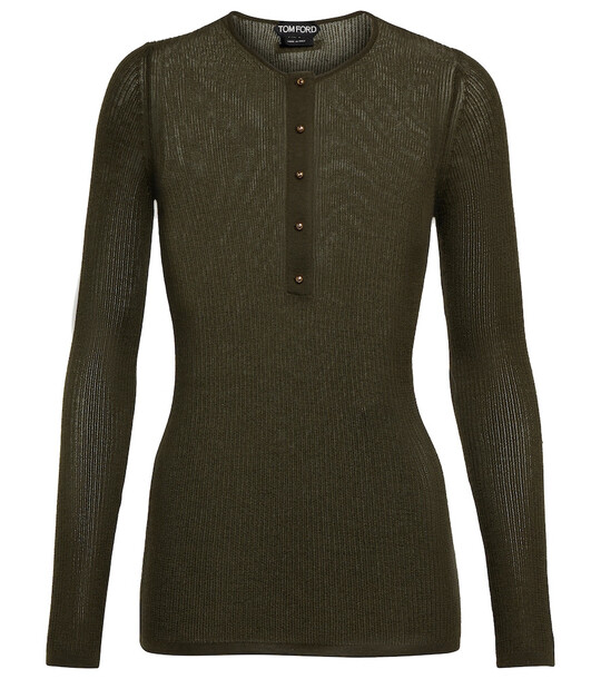 Tom Ford Cashmere and silk knit sweater in green