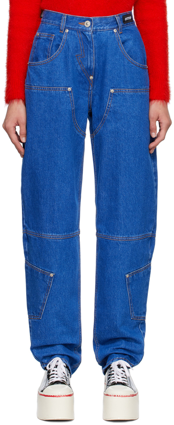 pushbutton blue workwear jeans