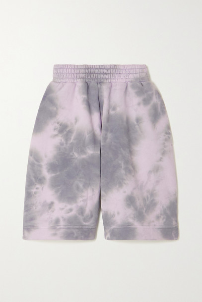 NINETY PERCENT - + Net Sustain Tie-dyed Organic Cotton-jersey Shorts - Purple