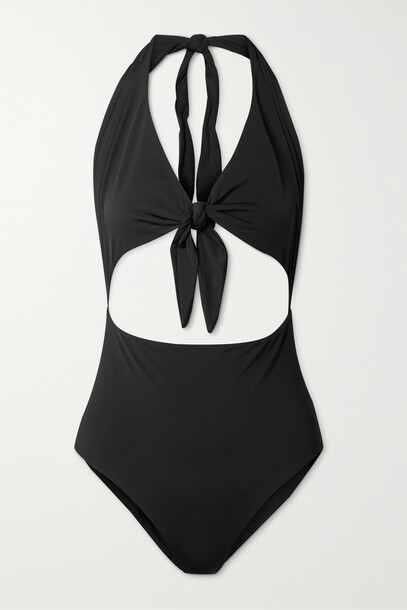 Mara Hoffman - + Net Sustain Maddy Cutout Stretch-econyl Halterneck Swimsuit - Black