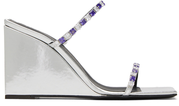 giuseppe zanotti silver shangay heeled sandals