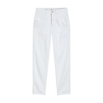 Closed Pedal Pusher White Stretch Jeans