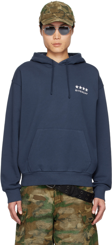givenchy navy 4g hoodie in blue