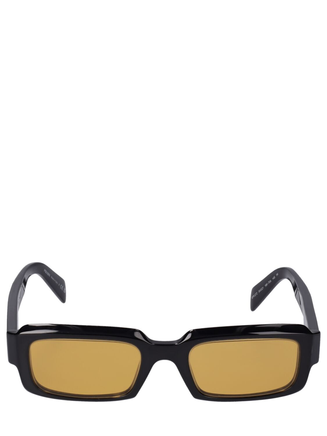 PRADA Catwalk Squared Acetate Sunglasses in black / yellow