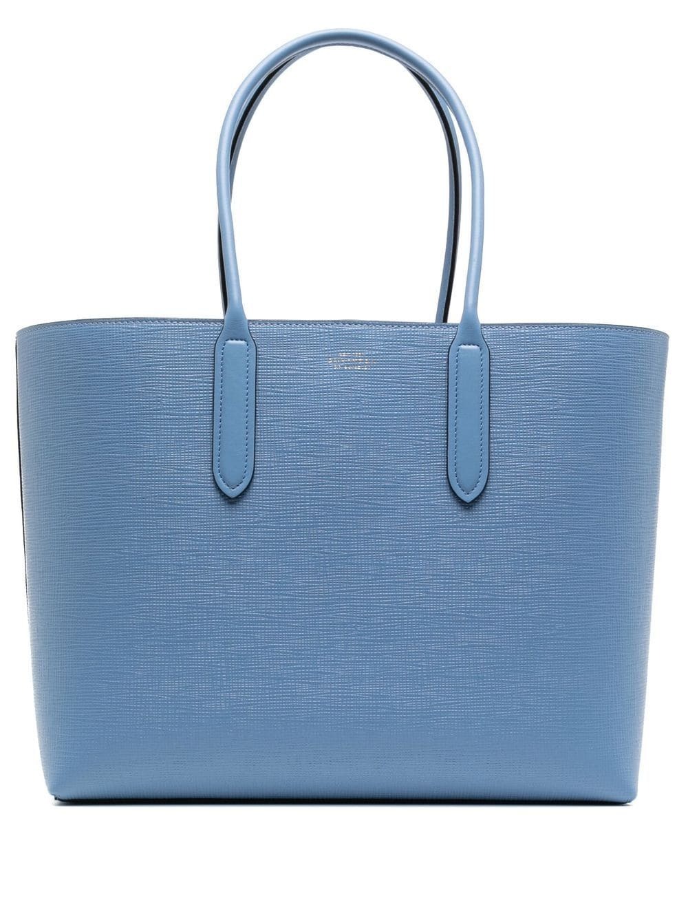 Smythson logo-print leather tote bag - Blue