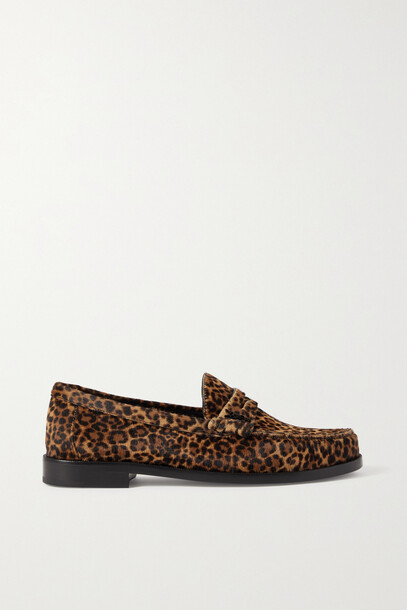 SAINT LAURENT - Leopard-print Calf Hair Loafers - Animal print