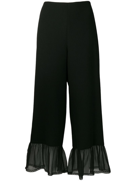 See by Chloé sheer panel palazzo pants in black