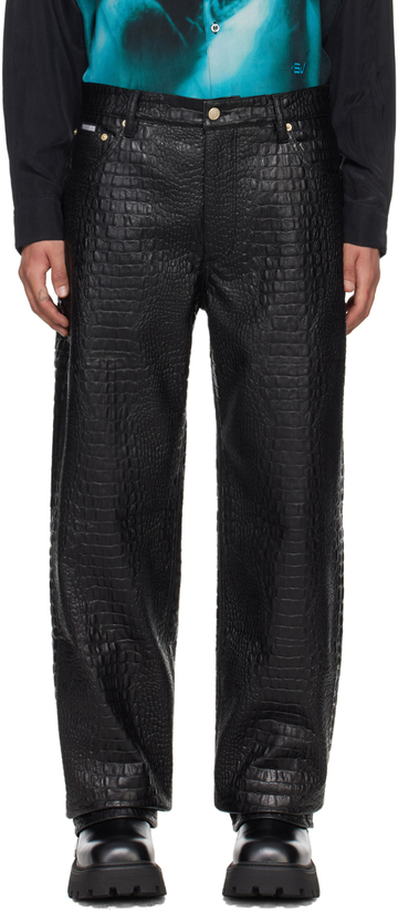 eytys black benz faux-leather pants