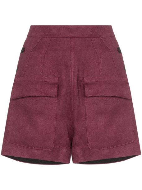Golden Goose Lorena flap-pocket linen shorts in pink