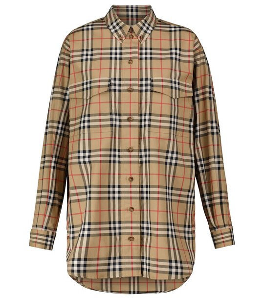 Burberry Vintage Check cotton-blend shirt in beige