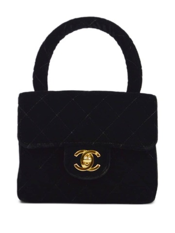 chanel pre-owned 1995 diamond-quilted mini tote bag - black