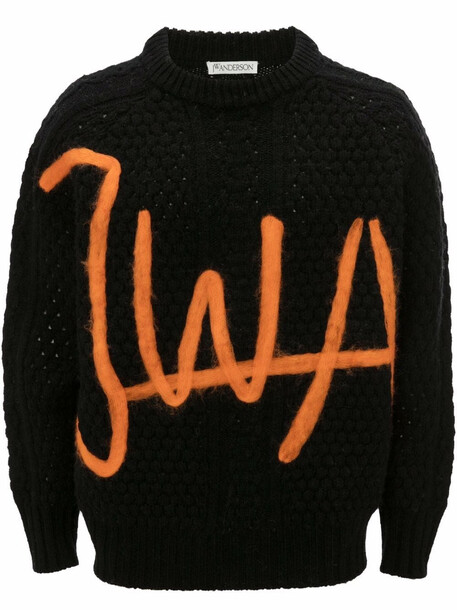 JW Anderson logo-embroidered jumper - Black