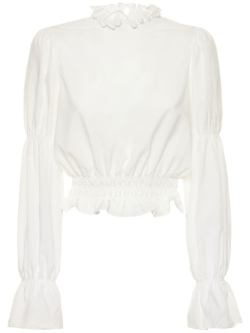DESIGNERS REMIX Valerie Gathered Sleeve Shirt in white