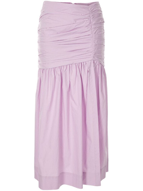 BEC + BRIDGE Winslowe pleat detail midi skirt in purple
