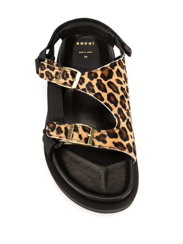 Sacai leopard print sandals in black