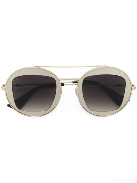 Gucci Eyewear metal frame sunglasses in brown