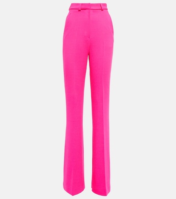 david koma high-rise wide-leg wool-blend pants in pink