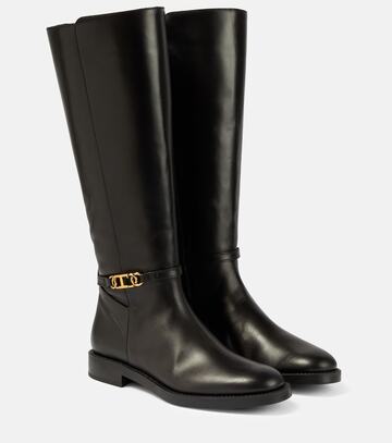 tod's gomma 60 leather knee-high boots in black