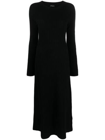 roberto collina ribbed-knit shift midi dress - black