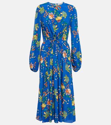 diane von furstenberg sydney floral midi dress in blue