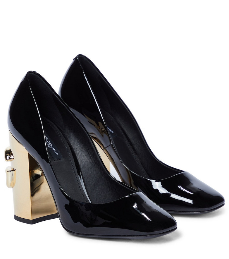 Dolce & Gabbana Jackie 105mm patent leather pumps in gold