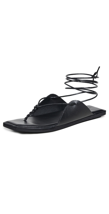 st. agni tie up sandals black 36