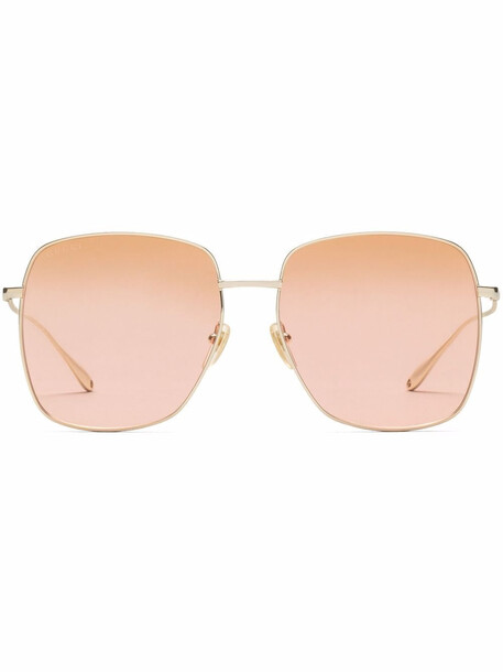 Gucci Eyewear hanging-fox square-frame sunglasses - Gold