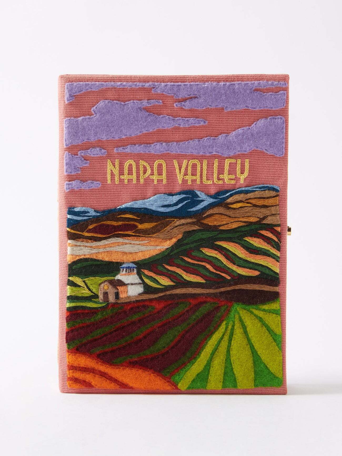 Olympia Le-tan - Napa Valley Embroidered Book Clutch Bag - Womens - Pink Multi