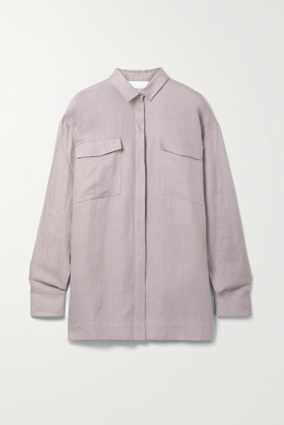 BONDI BORN - Bari Linen-twill Shirt - Purple