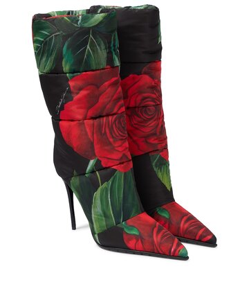 dolce&gabbana quilted floral ankle boots