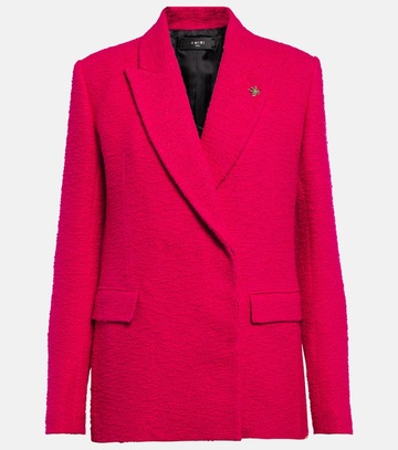 Amiri Double-breasted bouclé blazer in pink