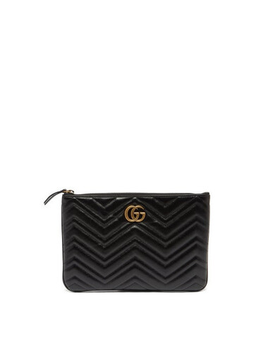 gucci - gg marmont quilted leather pouch - womens - black