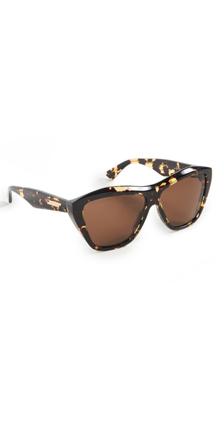 Bottega Veneta Wavy Cat Eye Sunglasses in brown