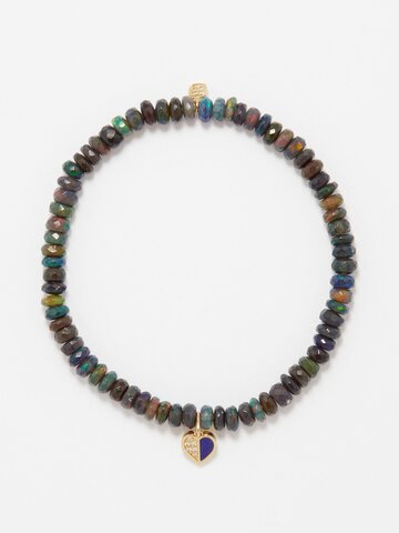 sydney evan - diamond, opal, lapis & 14kt gold bracelet - womens - blue multi