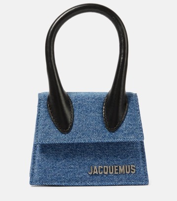 jacquemus le chiquito mini denim tote bag in blue