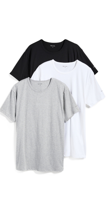 paul smith cotton logo lounge 3 pack t-shirts black/white/grey s
