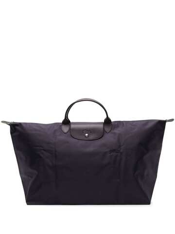 longchamp medium le pliage logo-embroidered travel bag - purple