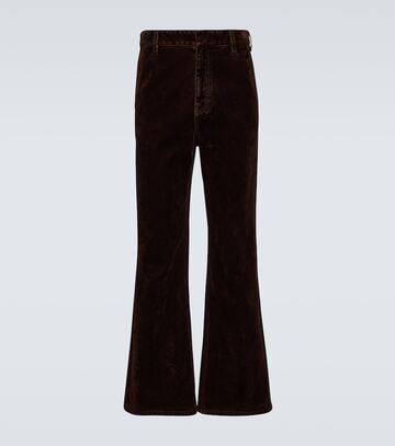 loewe velvet denim bootcut jeans in brown