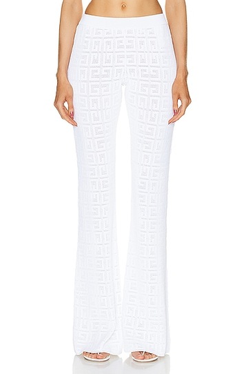 givenchy wide leg 4g pant in white