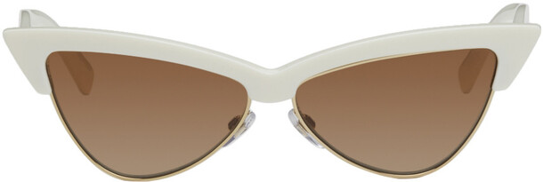 Valentino Off-White Cat-Eye Sunglasses