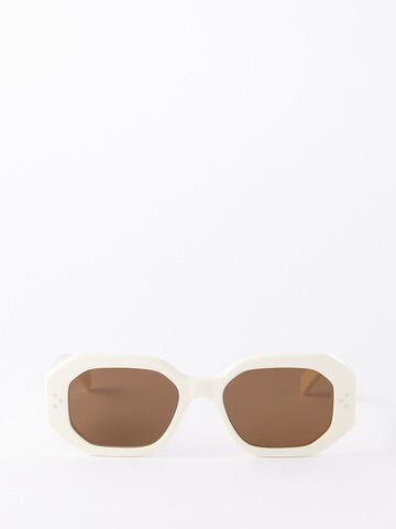 celine eyewear - square acetate sunglasses - womens - ivory
