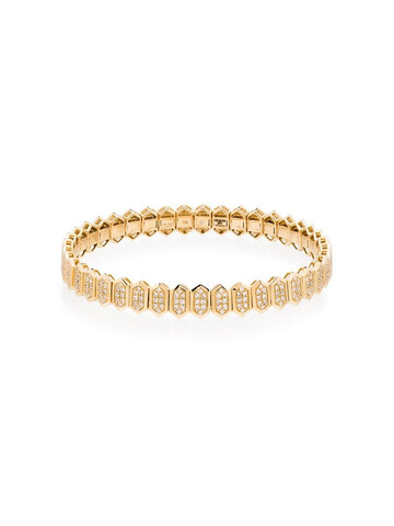 SHAY 18kt yellow gold hexagon pavé diamond bracelet