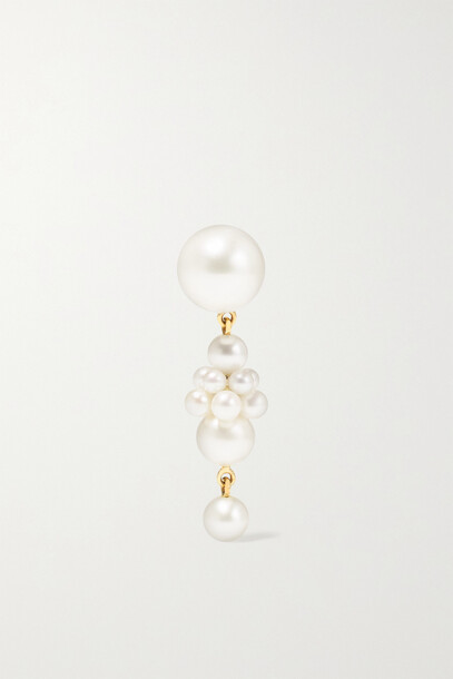 Sophie Bille Brahe - Petite Tulip 14-karat Gold Pearl Earrings - one size