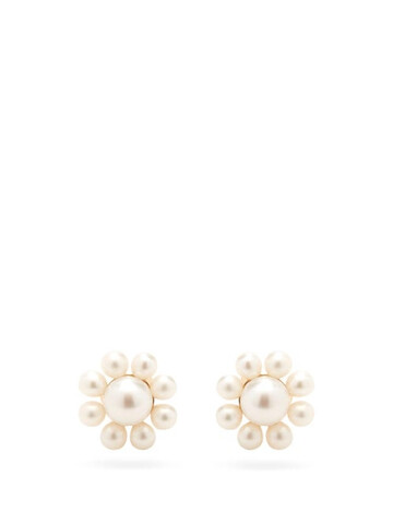 sophie bille brahe - margherita pearl & 14kt gold earrings - womens - pearl
