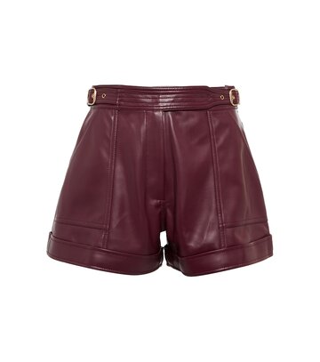 jonathan simkhai chace faux leather shorts in red