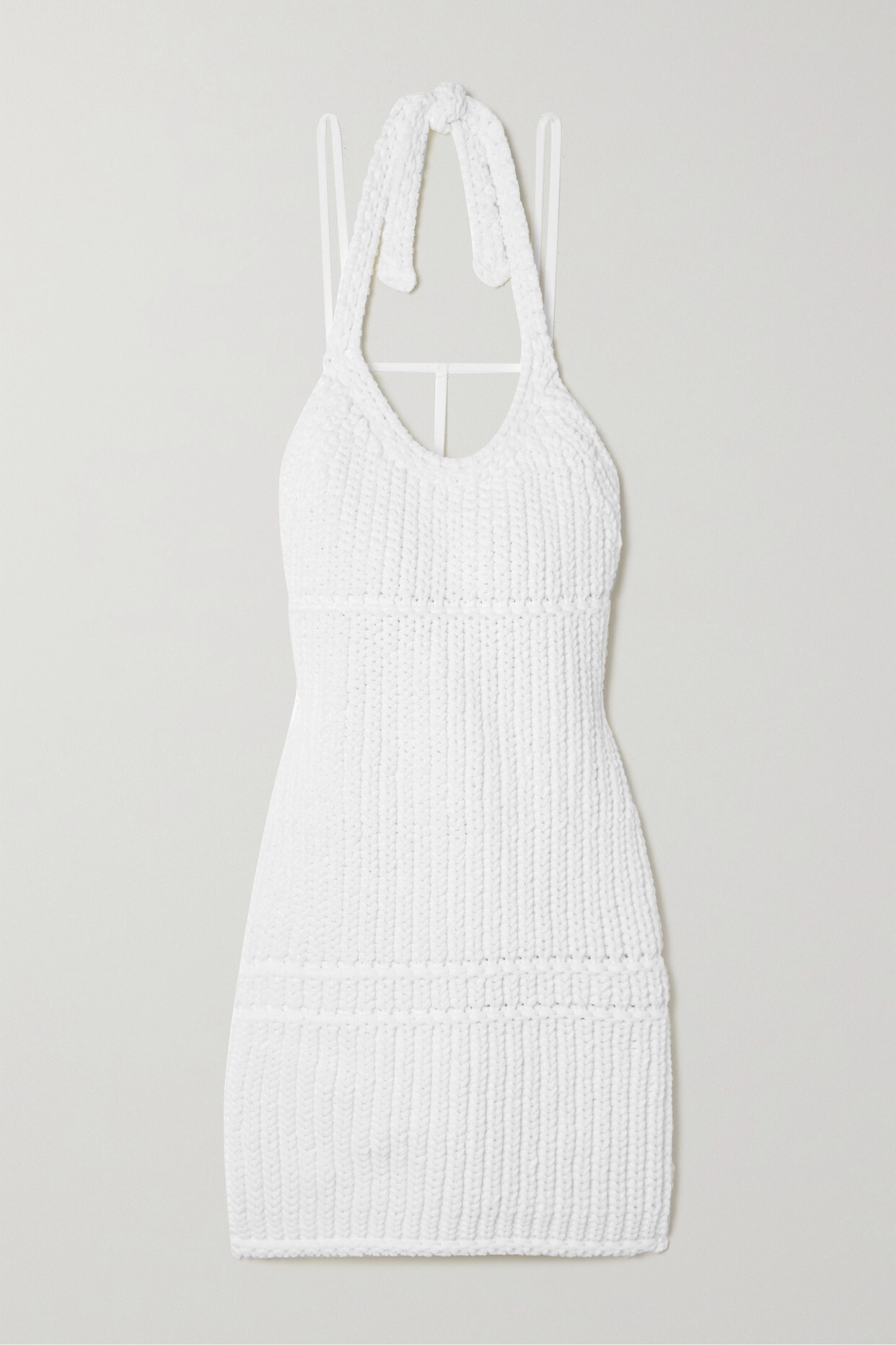 Jacquemus - Nuvola Ribbed-knit Halterneck Mini Dress - White