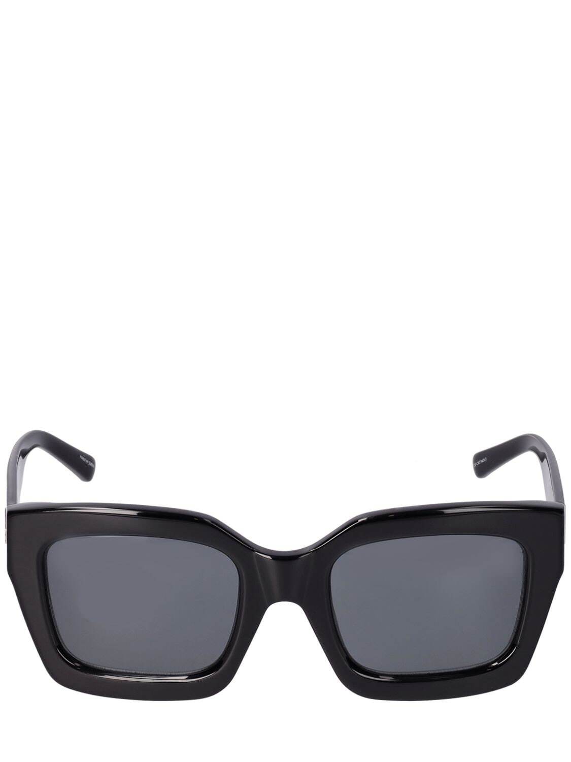 THE ATTICO Selma Squared Bio Acetate Sunglasses in black / grey